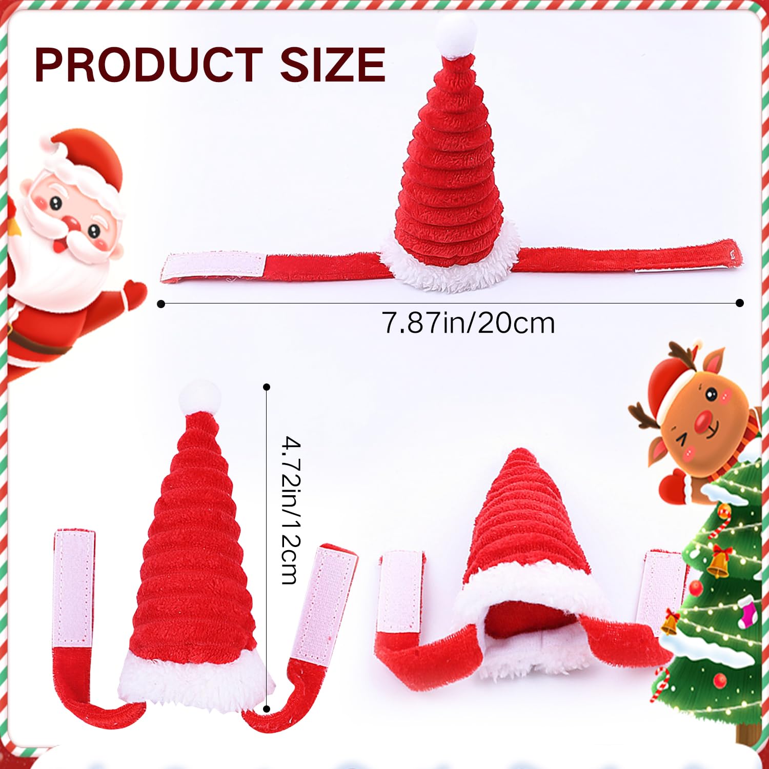 Nereds 4pcs Hamster Christmas Hat Small Pet Christmas Hat Warm Winter Santa Hat for Hamster Rabbit Guinea Pig - Image 2