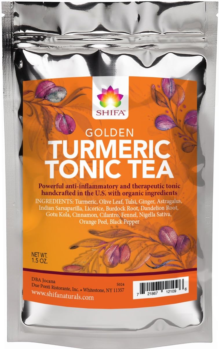 Shifa Golden Turmeric Tonic Tea: Anti-inflammatory and Therapeutic Tonic with Herbs, Phytonutrients and Antioxidants