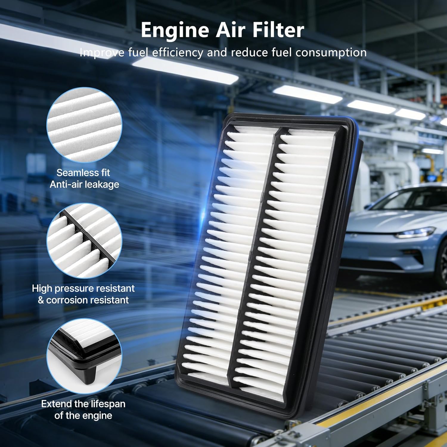 Cabin Engine Air Filter Kit Fits 2016-2022 Pilot, 2017-2024 Ridgeline, 2019-2024 Passport, 2017-2020 MDX 3.0L,2016-2020 MDX 3.5L, Replacement for CA12061 CF10134