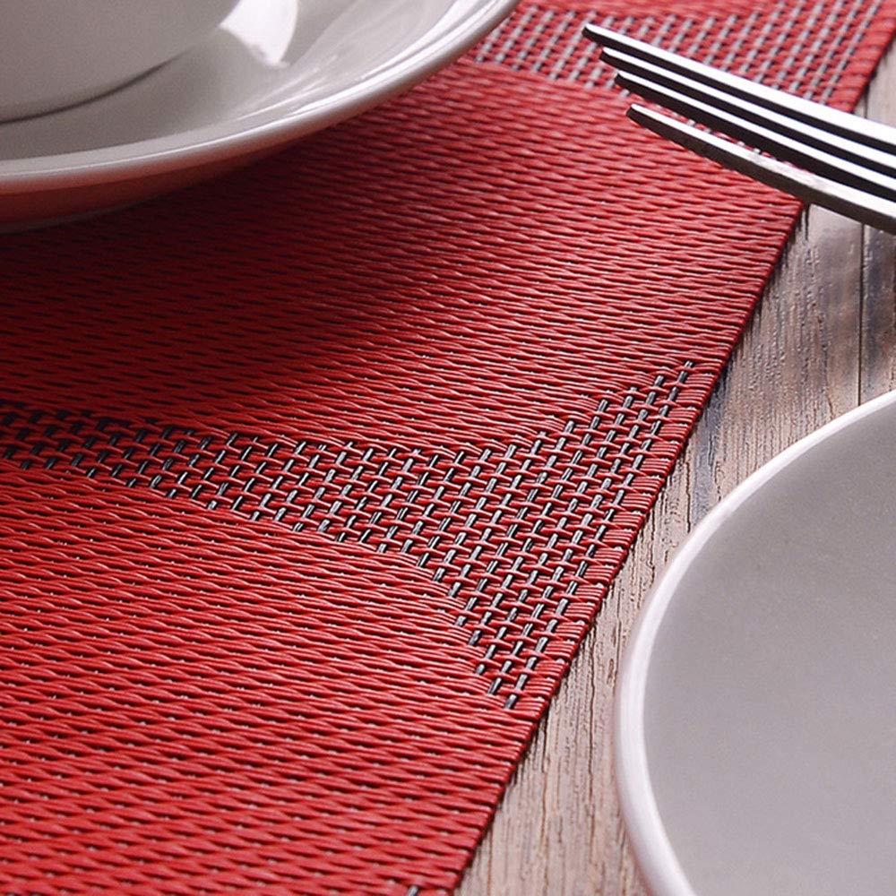 Sets de Table Antidérapant Lavable en PVC 30 x 45 cm, Résiste à la Chaleur Rigide Antitaches Lot de 4, Durable