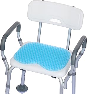 Gel Shower Chair Cushion Waterproof Bath Chair Pad for Inside Shower & Tub | Non slip gel seat cushion for shower seat, bath bench and bathtub; bath cushion for tub use on hard inside shower seats