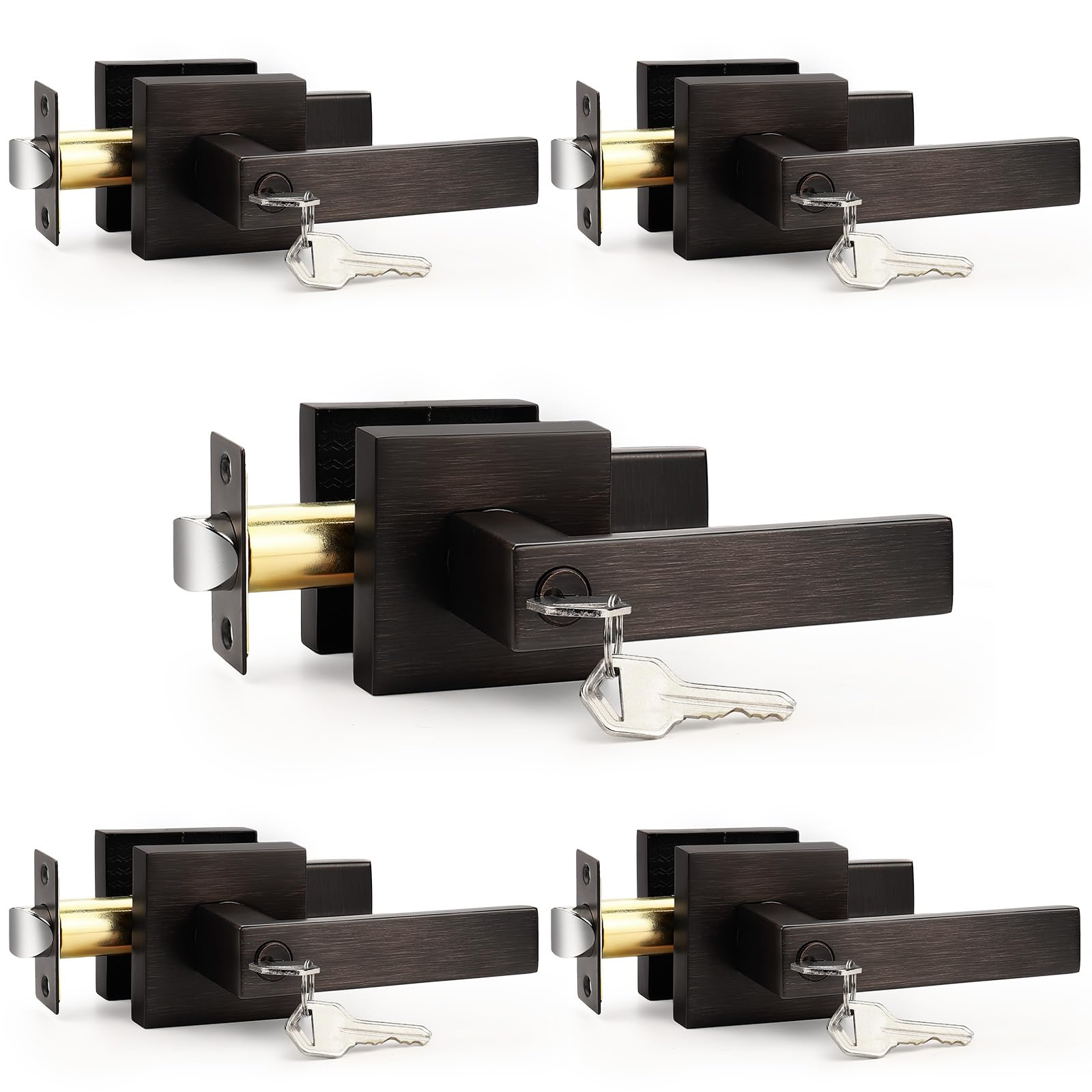 Probrico Matte Black Square French Doors Half-Dummy Handles, Heavy Duty Closet Balcony Pantry Hardware, Non-Turning Stainless Steel Single Dummy Levers(Exposed Screws, 4 Pack) — Amazon image 25