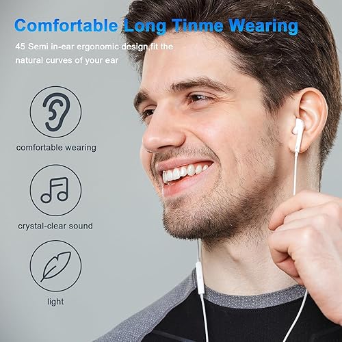 Miniatura 6 de Paquete de 2 auriculares con cable para iPhone, con certificación MFi, micrófono integrado y control de volumen, auriculares de reducción de Nosie