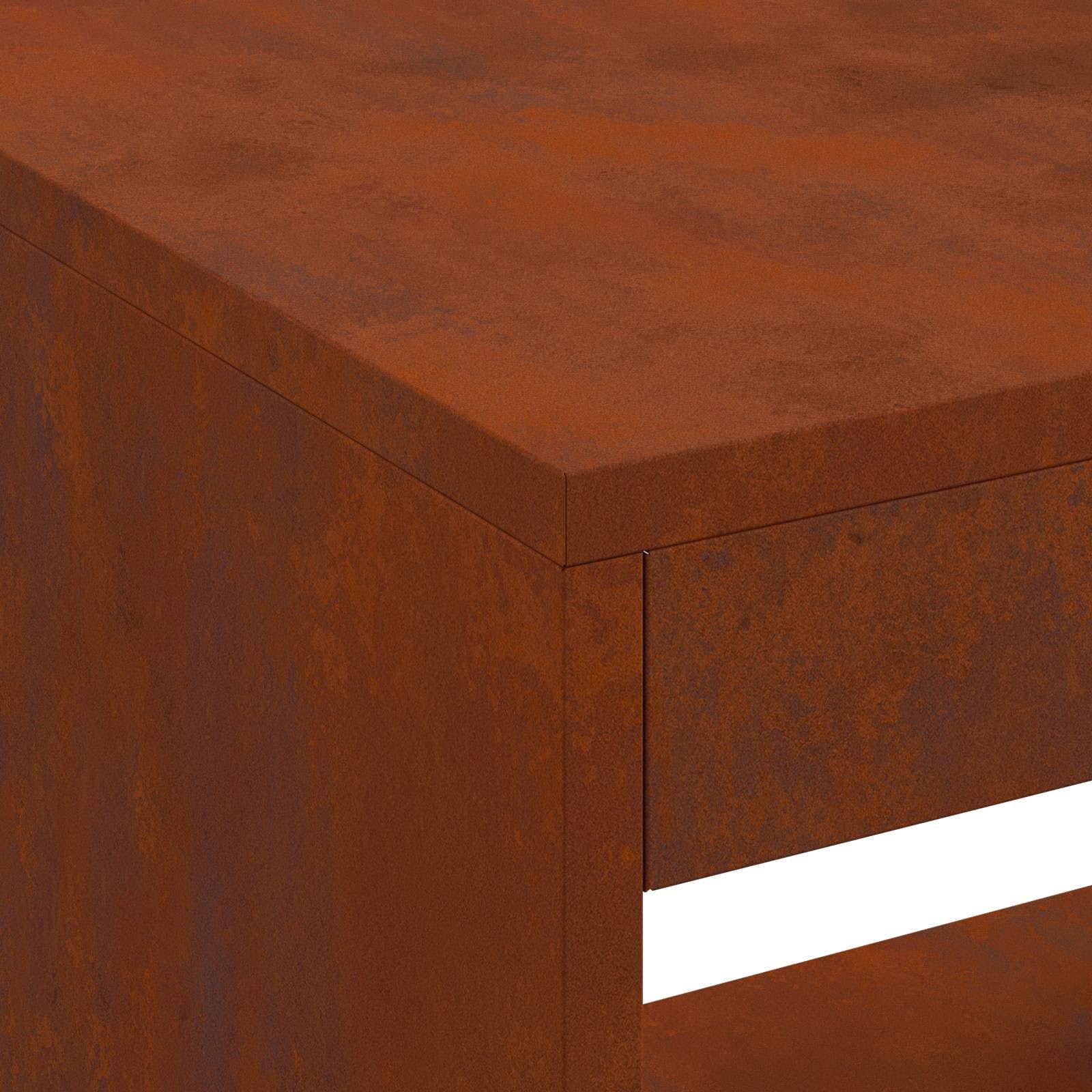 Braise Marrone 160 x 45 x 35 cm Acciaio Braciere Fuoco Multifunzionale Camino Esterno per Giardino, Riscaldamento, Terrazza, Campeggio