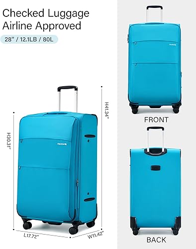 Miniatura 2 de Hanke Juego de equipaje de mano expandible de 16202428 pulgadas, 22 x 14 x 9 pulgadas, aprobado por aerolíneas, maletas blandas con ruedas, equipaje