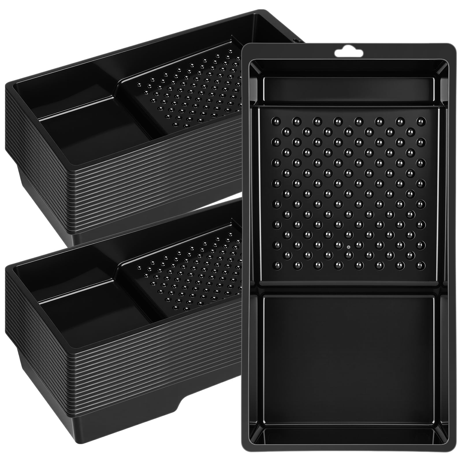 Ripeng 4" Disposable Paint Trays Bulk Plastic Roller Tray, Black