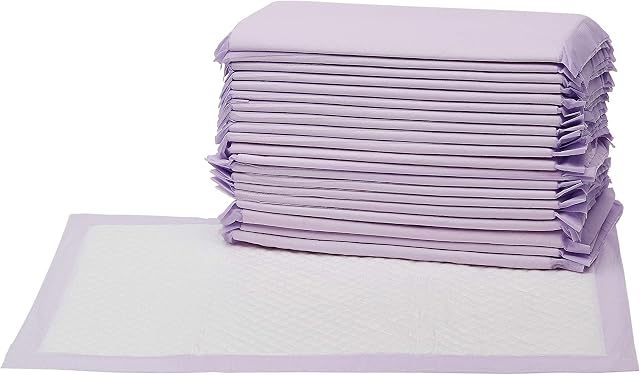 Amazon Basics 20-Pack Disposable Cat Litter Tray Liners with Quick-dry Surface - Purple, Fresh Scent