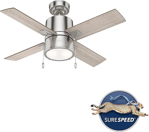 Miniatura 2 de Hunter Fan Company 53432 Beck - Ventilador de techo, 42, acabado de níquel cepillado Acabado cepillo níquel (Brushed Nickel Finish),Acabados