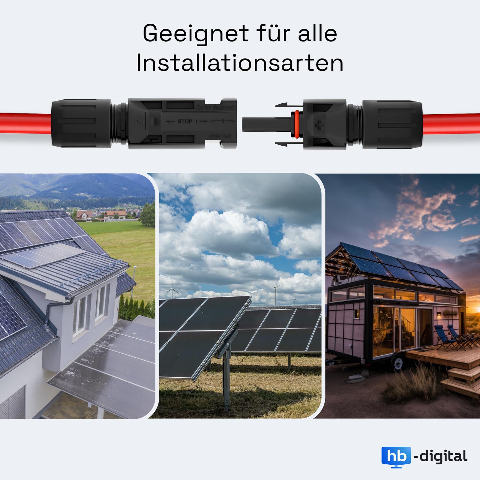 HB-DIGITAL Kabel solarny 40 m 4 mm² z wtyczką solarną i gniazdem solarnym do modułów solarnych, czysta miedź, kabel przedłużający, panel słoneczny, przewod, pojedyncza, elastyczna, dwuwarstwowa,
