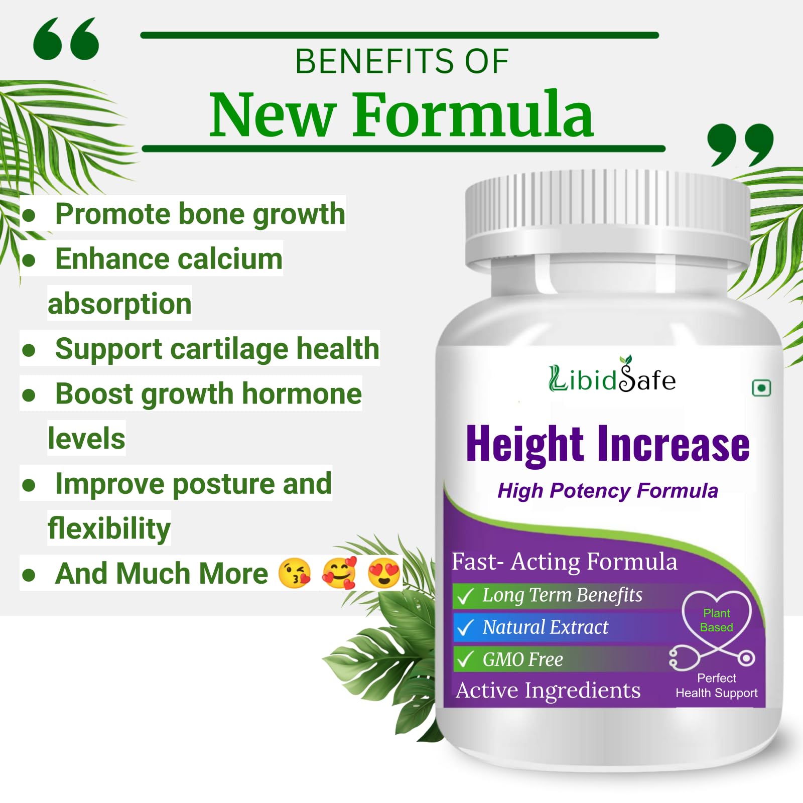 Dual-action Height Increase Capsules with Another Height Gain Tablets - Height Growth Capsule for Men, Advanced Formula with Natural Ingredients for Improved Height Support, Faster and Safer Growth 2