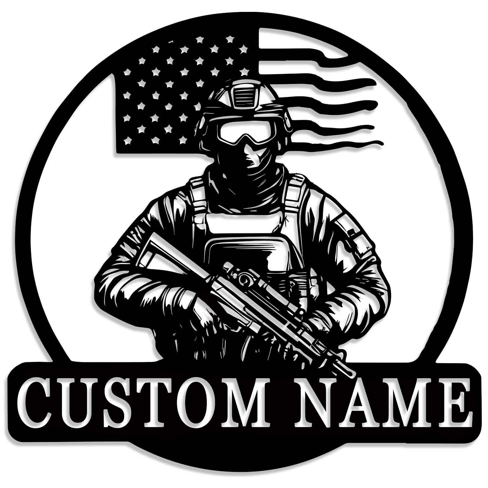 Personalized Army Soldiers Metal Signs Custom Military Metal Wall Art Customized Name Sign Patriotic American Flag Wall Decor Personalized US Military