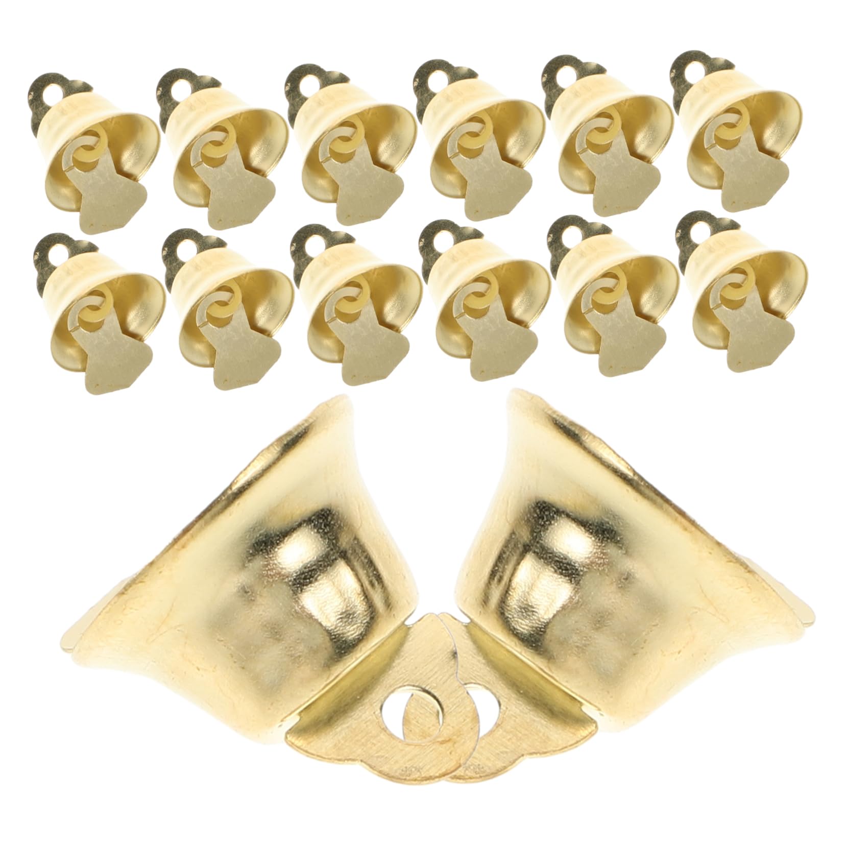 Mikikit 120pezzi Mini Campana di Natale Ciondolo Ciondolo Fai da Te Ornamento Dorato di Natale Pendente per Albero