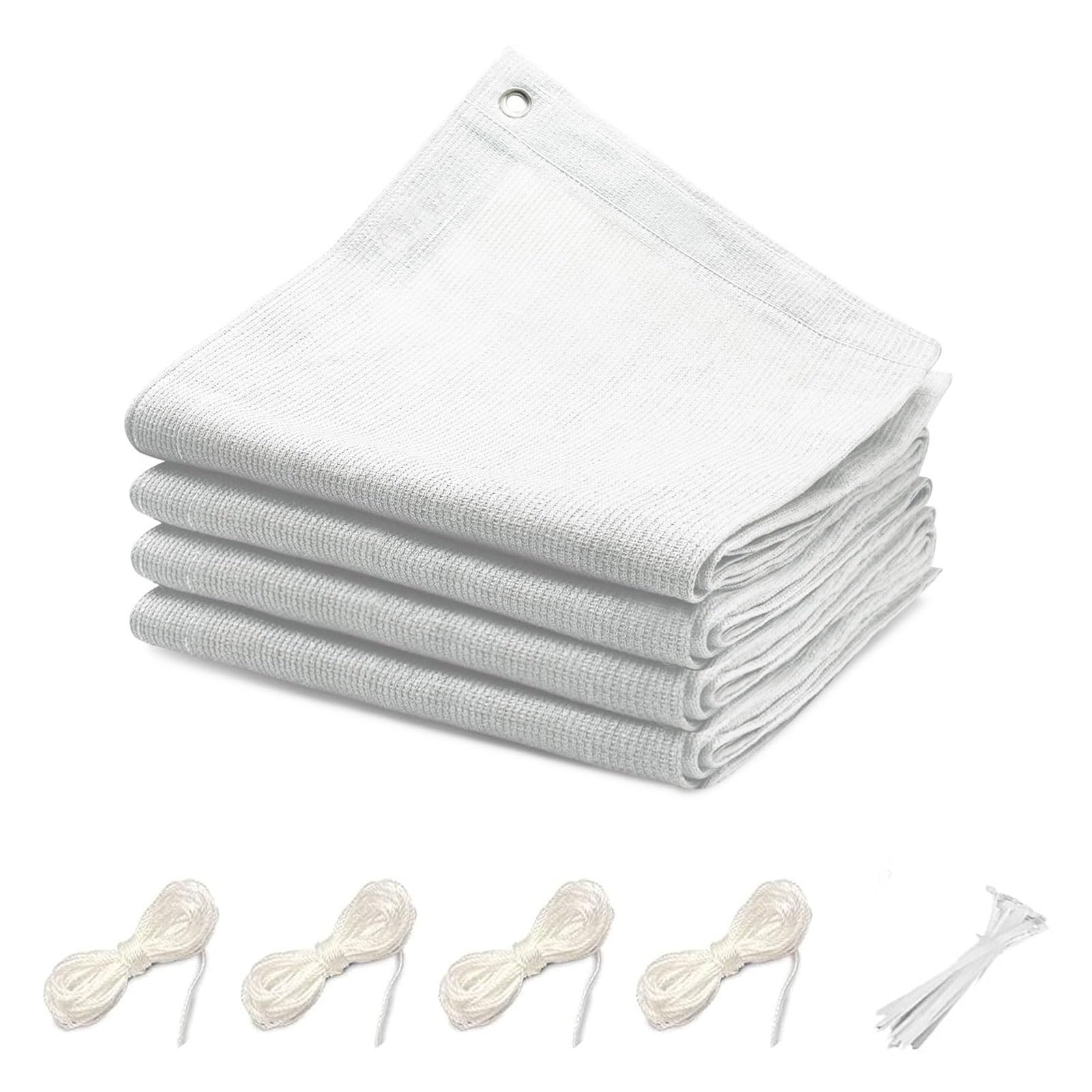 Brise Vue pour Balcon 130 x 300 cm avec Œillets Cordons Ecran de Protection avec Œillets Cordons pour Jardin Balcon, Blanc