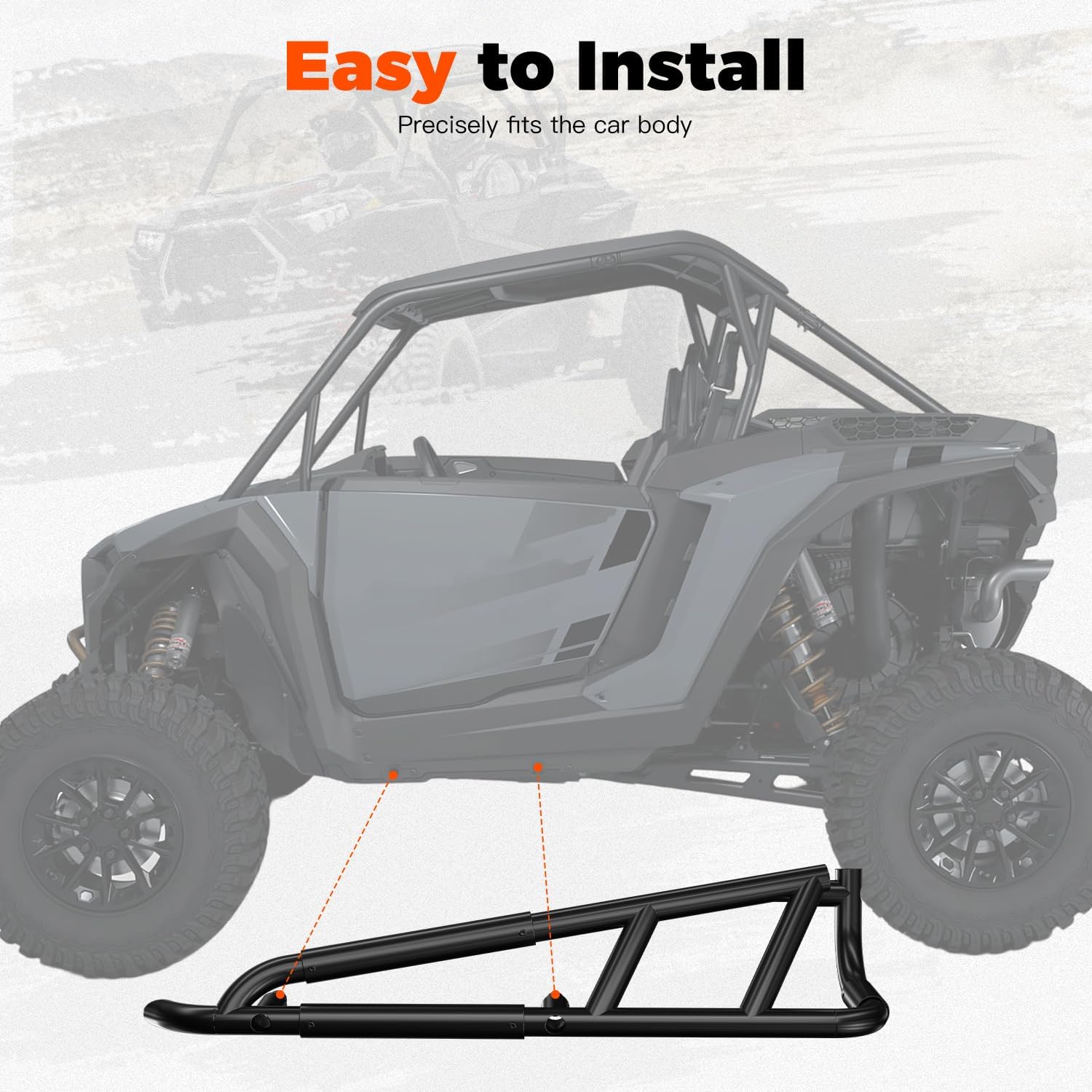 Nerf Bars Rock Sliders for Polaris RZR XP 1000 2024 2025+, Combined Side Bumper Protector Guard Side Steps Low Profile Rock Sliders Tree Kickers for RZR XP 1000 2024 2025+ Accessories - 2 Seat