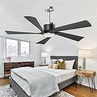 Vista 7 de Ventiladores de techo de 52 pulgadas con luces, ventilador de techo moderno con control remoto, ventilador de techo para interiores y exteriores