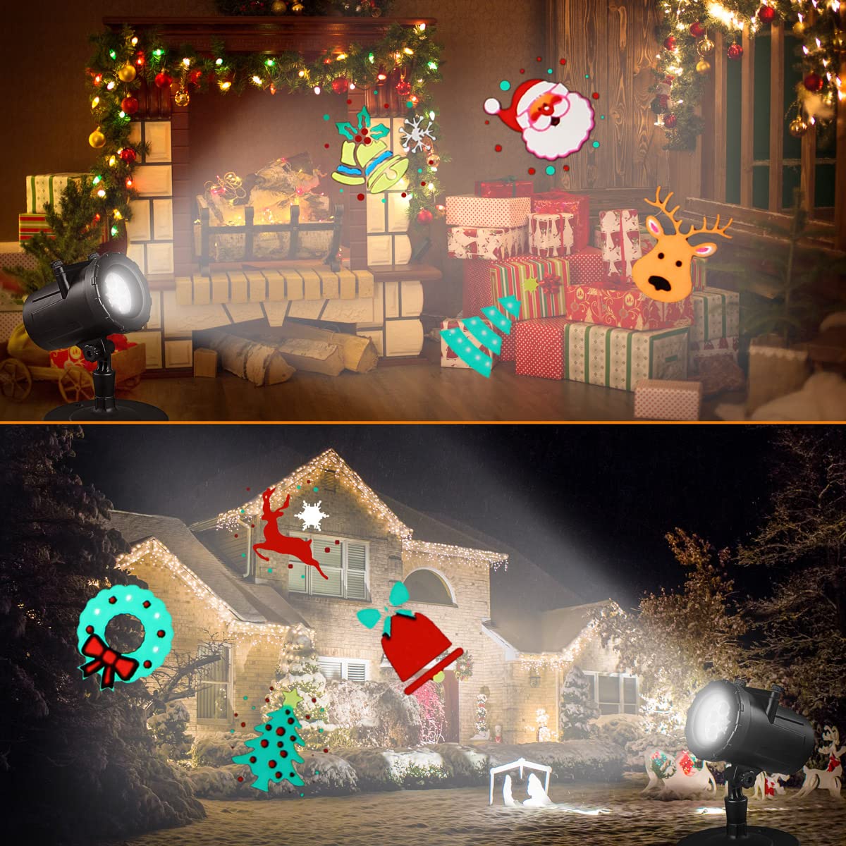 MONZANA LED Projektor Weihnachten Außen Innen 72 Motive Bunt IP44 Beleuchtung