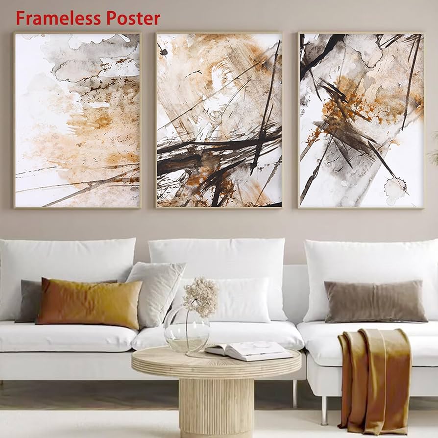 抽象画　茶色　絵画　アート作品 Amazon.co.jp: 黒と茶色 抽象 ウォールアート モダン 抽象