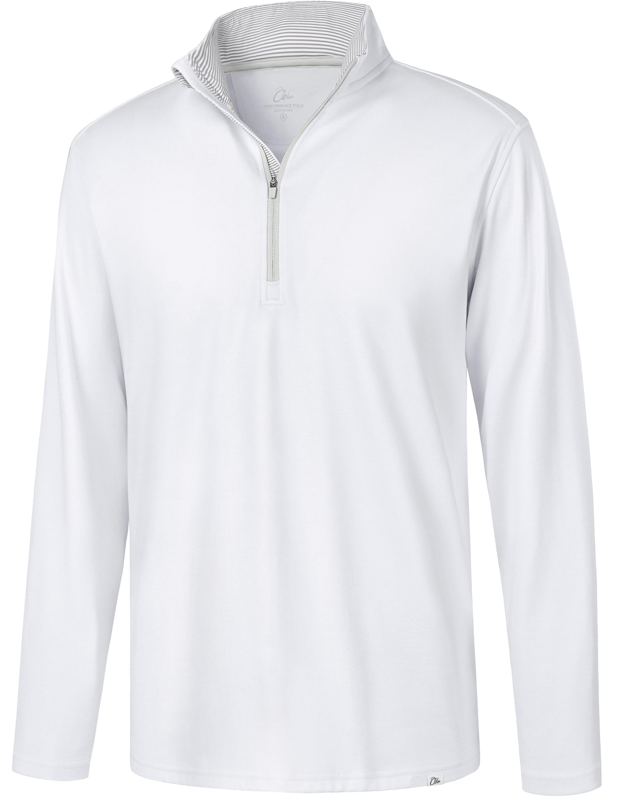Obla Golf Quarter Zip Pullover Men Fleece Mock Neck Sweatshirt Winter Warm 1/4 Zip Long Sleeve Golf Shirt