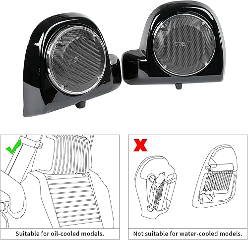 Miniatura 2 de TCMT 6.5 "Altavoces guantera parrillas para Harley Touring inferior ventilado carenado Road King Street Glide Electra Glide Ultra-Classic 2014-2021