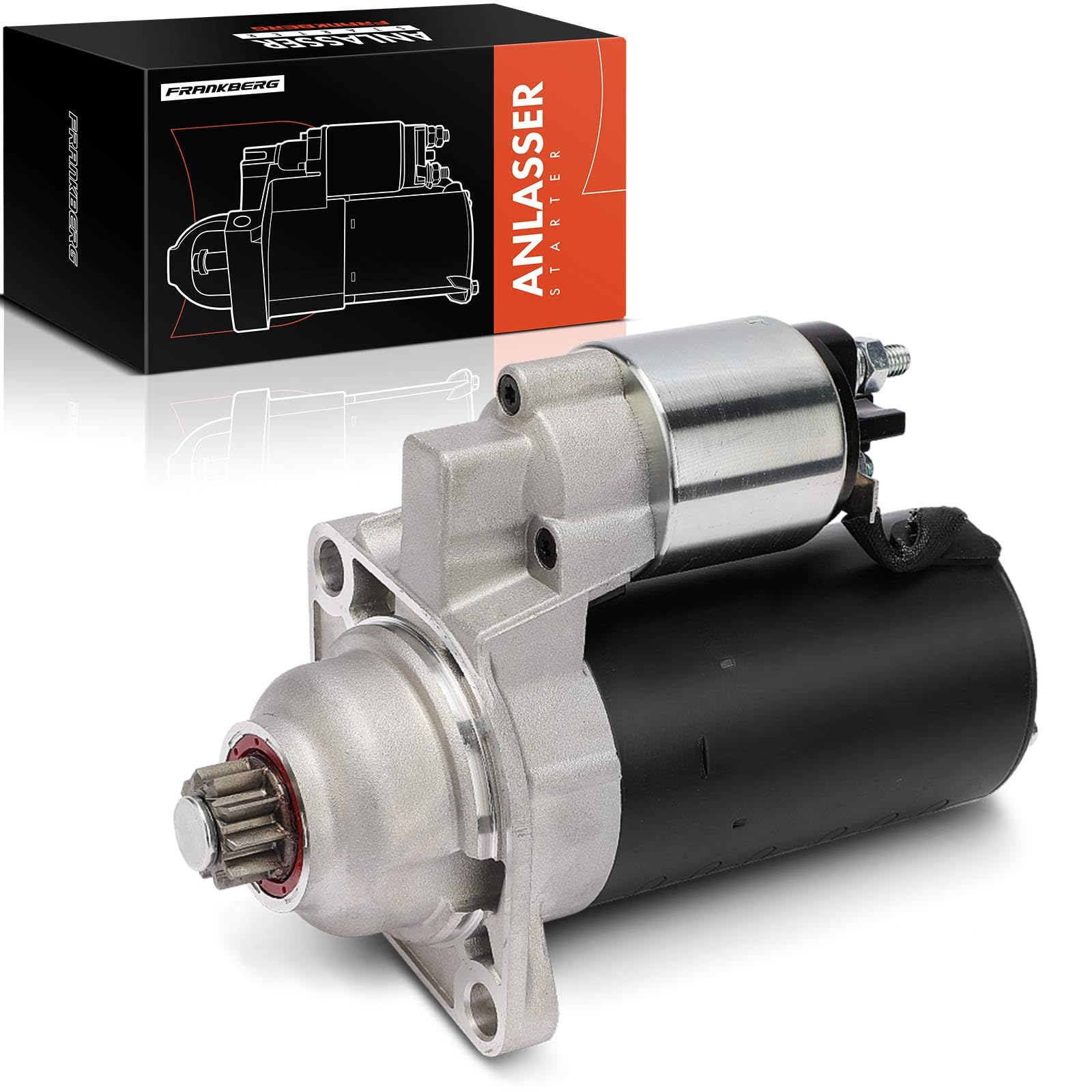 Frankberg 1x Anlasser Starter 2,0 KW Kompatibel mit Fabia I 6Y2 1.4L 1.9L 2000-2008 B.o.r.a 1J2 1.9L 1998-2005 Golf III 1H1 1.9L 1993-1997 Polo 9A 9N 1.4L 1.9L 2001-2009