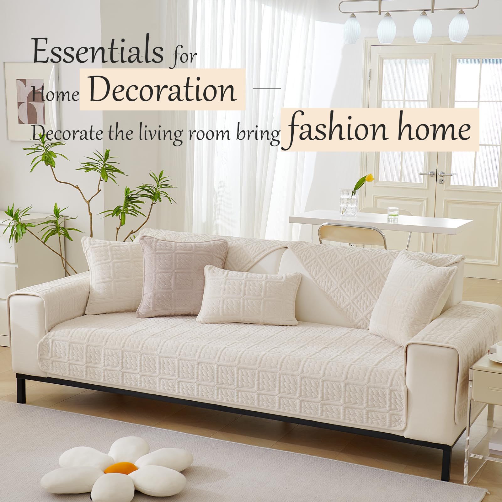 New Milk Velvet Soft Sofa Cover 1 2 3 Seater - Image 2