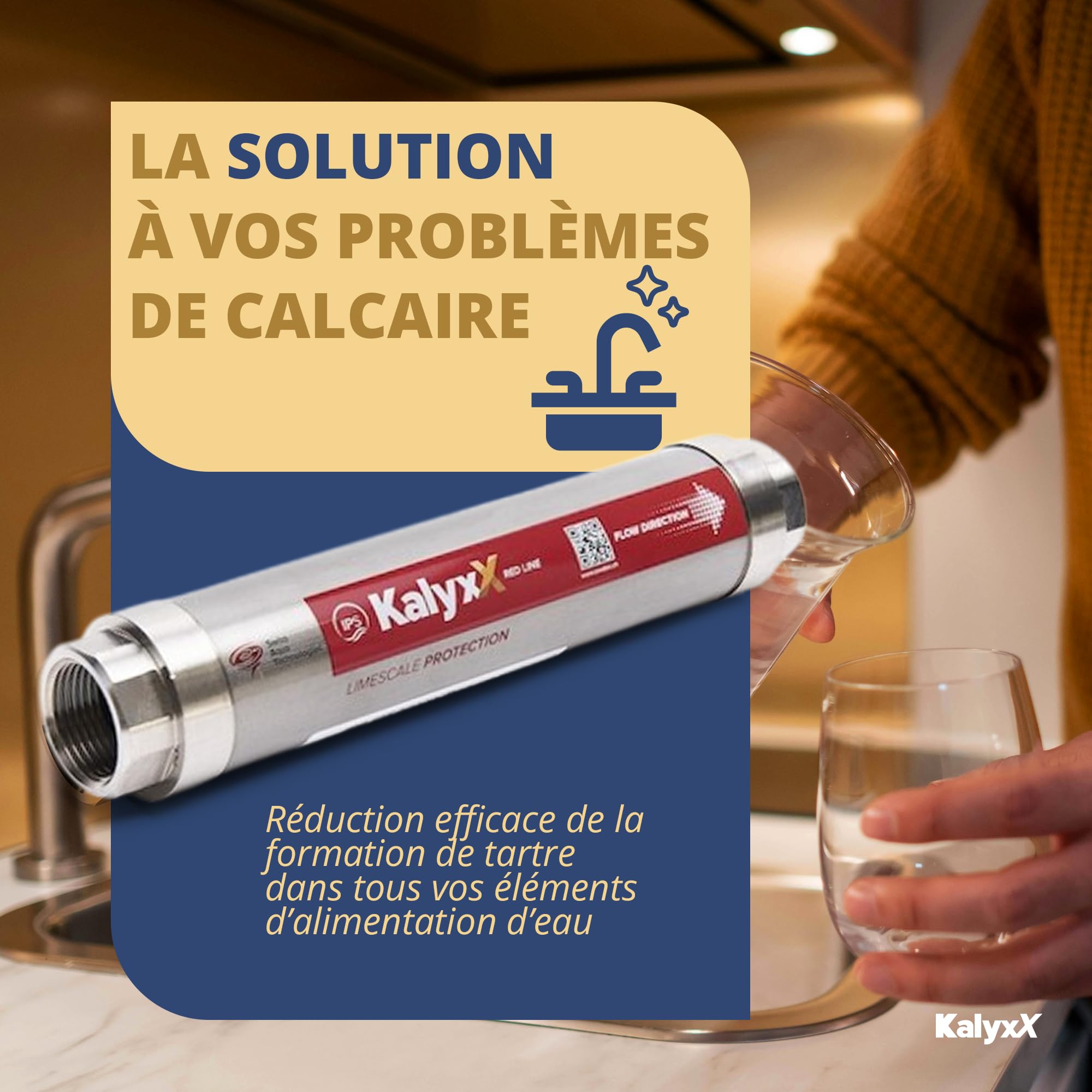 Swiss Aqua Technologies | Adoucisseur d'eau Anticalcaire Innovant IPS Kalyxx RedLine G 1" Femelle IPSKXRG1 | Réduction Calcaire | Installation Facile | Sans Entretien | Technologie TGP Écologique