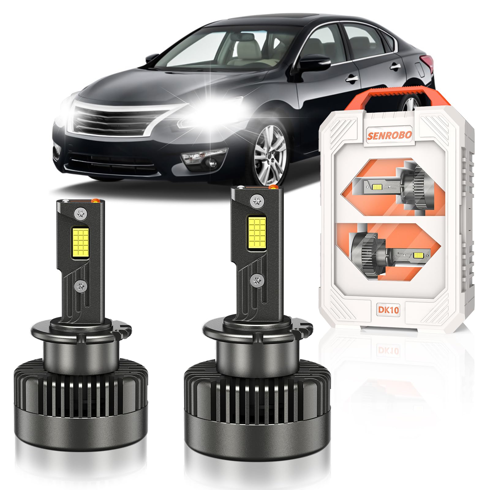Photo 1 of SENROBO Fit for Nissan 2004-2014 Altima Maxima Murano 2008-2013 Rogue Low Beam D2S Xenon Bulbs Only, Projector 35W HID Light Replace, 30000LM 600% Brighter D2SC1 Bi-xenon Light, 6000K White, Pack of 2
