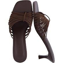 CUSHIONAIRE Quiz Kitten Heels for Women, Strappy Heeled Sandals with Cushioned Footbed, Slip On Open Toe Sandal