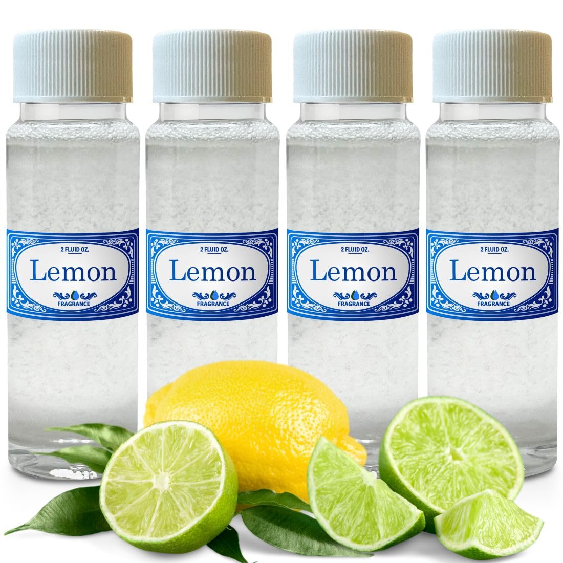 Concentrated Lemon Scented Oil 2.0 fl oz Fragrance 4 Pack Compatible with Rainbow Vacuum Fragrances, Sirena, Water Vacuums, Hyla, Diffusers, & Aromatherapy, Fragrances Not Made by Rexair