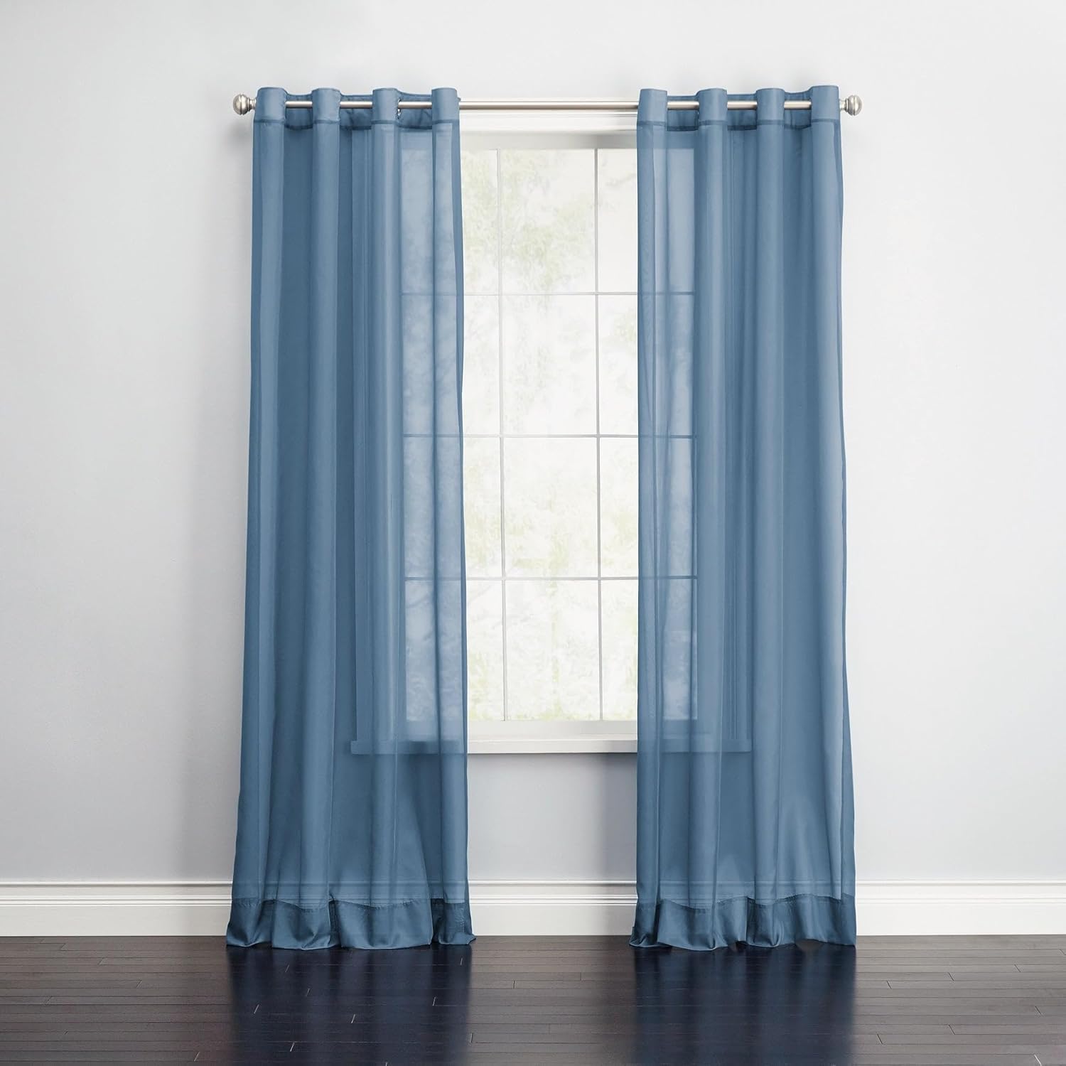 BrylaneHome BH Studio Sheer Voile Grommet Panel - 56" W 84" L, Sage