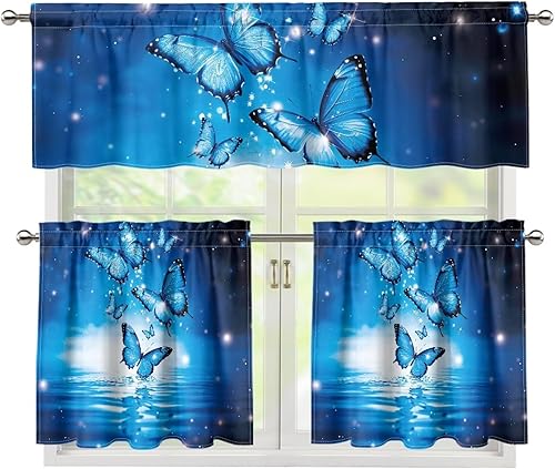 Miniatura 28 de Cortinas de Cocina con Patrón de Gallo Juego de 3 Piezas Elegante Juego de Cortinas de Cocina y Cenefas Elegante Juego de Cortinas de Sombra para