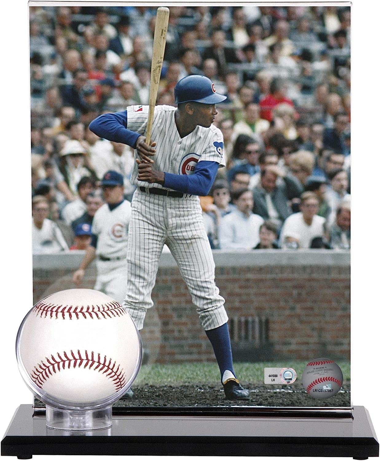 Acrylic Single Baseball Display Case with Vertical 8x10 Photo Holder