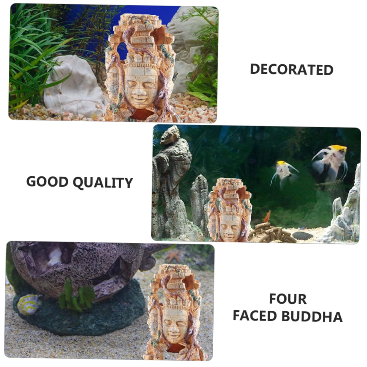 Happyyami 1pièce Décoration Aquarium avec Crâne Ornement De Paysage Aquatique pour Poissons Et Reptiles Accessoire De Décoration pour Aquariums Eau Douce Et Salée
