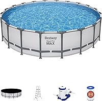 Vista 10 de Bestway Steel Pro MAX - Piscina sobre el suelo (12 pies x 30 pulgadas) Piscina familiar redonda para patio trasero al aire libre con forro