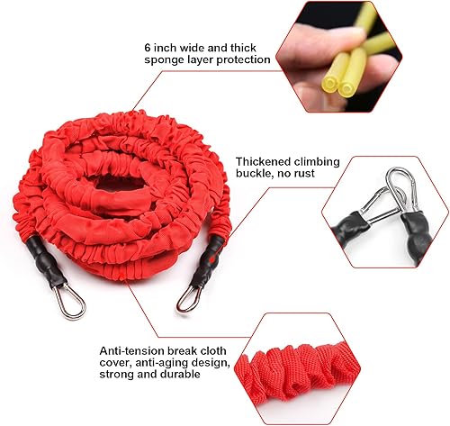 Miniatura 4 de Sunsign Banda elástica de entrenamiento de resistencia para correr, juego de cables de resistencia elásticos, banda de resistencia larga, movimiento