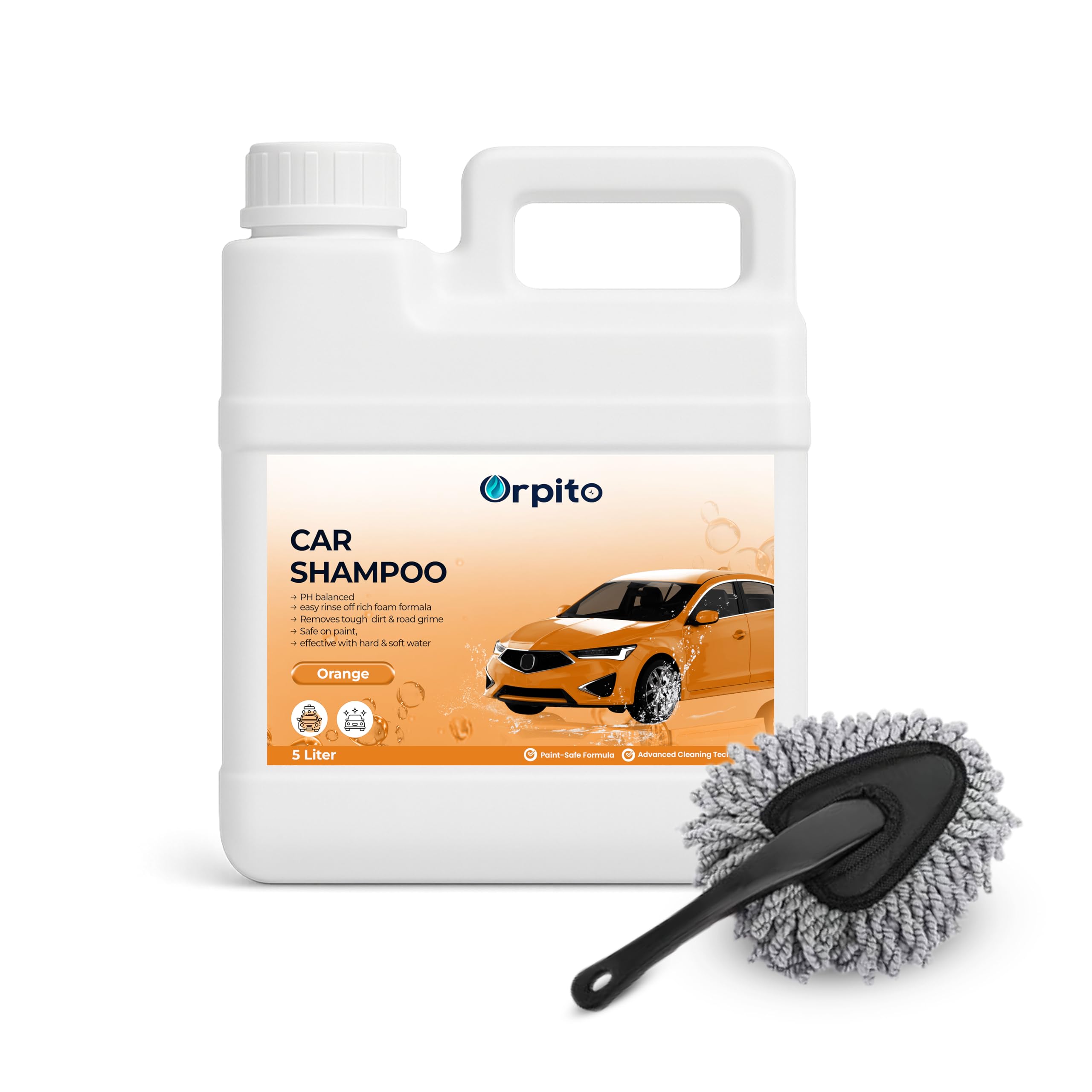 Car Shampoo 5L Multi Fragrance | High Foam Car Wash Liquid | Deep Cleaning Formula | pH Neutral Paint Safe | Removes Dust & Grime | Glossy Finish Wash (1, ORANGE)-picture-33