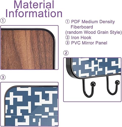 Miniatura 3 de Coat Rack Wall Mounted, 4 Tri Hooks for Hanging Coats,Wall Coat Hanger, Decorative Iron Hooks for Coat Hat Towel, Bathroom Kitchen (Tetris)