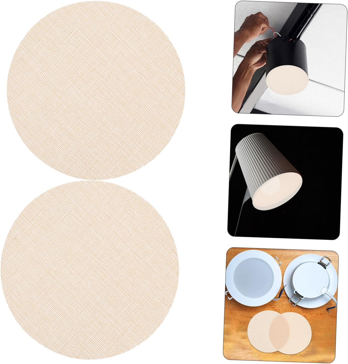 2pcs Anti-Dazzling Round Ceiling Diffuser Lamp Covers High Temperature Resistant Fabric Shade for Children's Eye Protection Soft Light Suitable for Pendant and Spotlight Fixtures