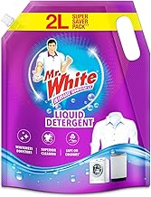 Mr White Liquid Detergent 2L Super Saver Pack | Whiteness Boosters Gives Ultimate Whiteness | No Bleach Formula Keeps Clothes Bright & Safe | Ideal for Front Load, Top Load Machines and Bucket Wash