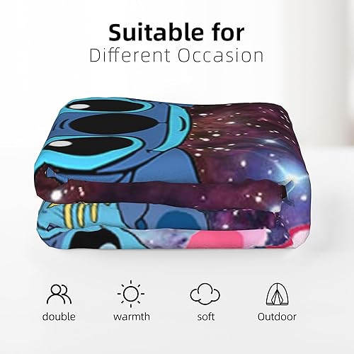 Miniatura 4 de Bonita manta de franela de dibujos animados súper suave Kawaii para todas las estaciones, para dormitorio, sala de estar, sofá y oficina, decoración