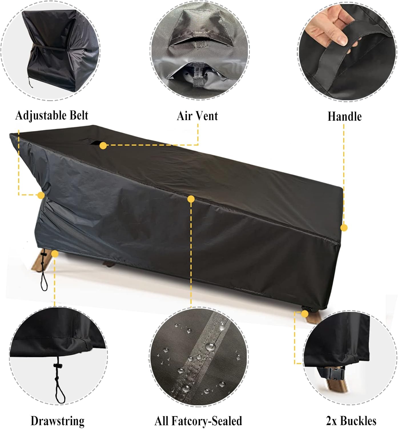 Waterproof Lounge Chair Cover, Heavy Duty Outdoor Chaise Lounge Cover, Patio Furniture Covers, Anti-UV, Dust-Proof, Strong Fixation Patio Lounge Chair Cover (78Lx32Wx35H inch Black 1Pack) : Patio, Lawn & Garden