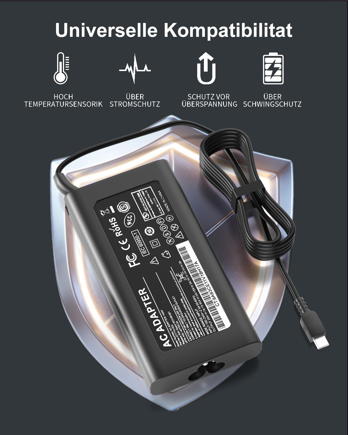 Caricatore 140W USB C per Lenovo IdeaPad Pro 5 Legion 9 Yoga Pro 7 9 | Lenovo Y9000P R9000P Y7000P R7000P Legion Pro 5 5i 7 7i ThinkPad Z16 Yoga Slim 7 5 USB C Adaptador