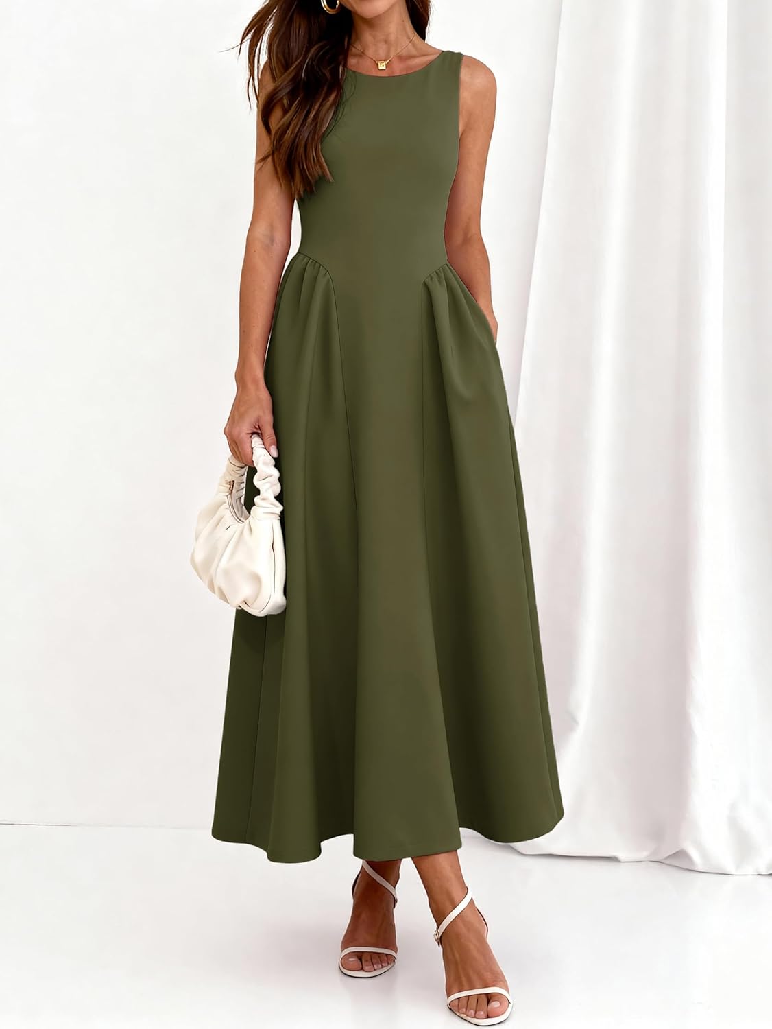 PRETTYGARDEN Summer Sleeveless Maxi Dresses for Women 2026 Elegant Classy A Line Tank Formal Midi Long Wedding Guest Dress - Image 6