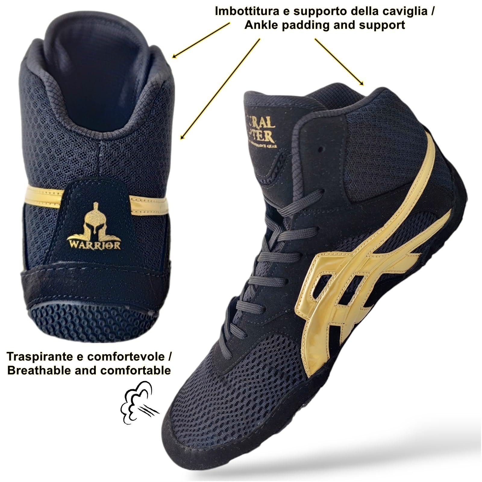 Scarpe Wrestling Lotta Libera Boxe MMA Fitness Leggere Flessibili in Pelle vegana Wrestling Shoes