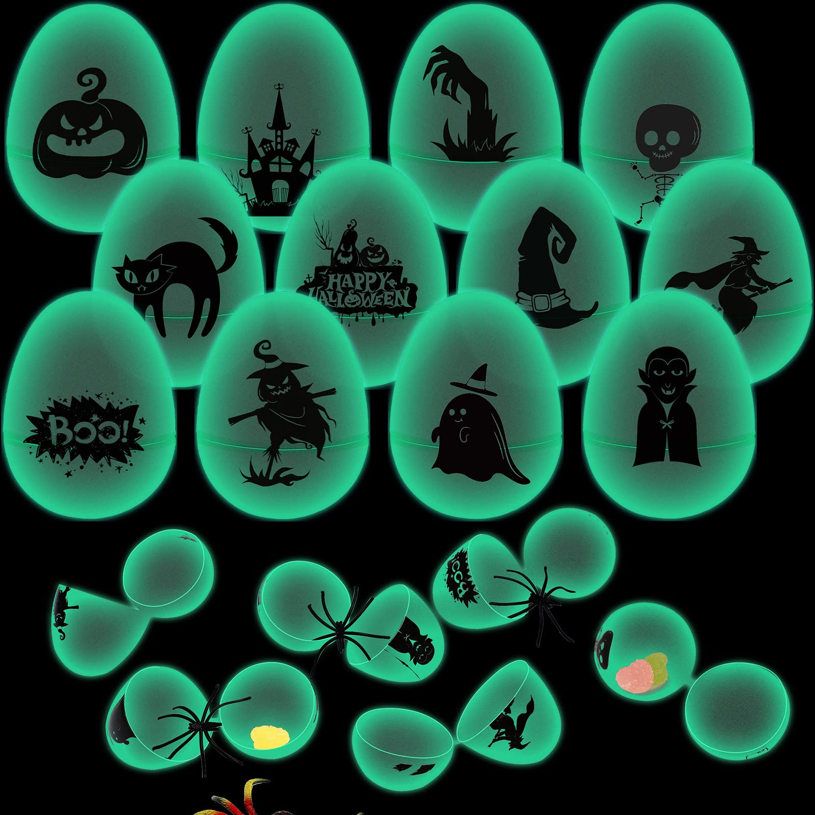Amazon.com: Halloween Easter Eggs Glow in the Dark Halloween Plastic Skull  Eggs Halloween Scavenger Hunt for Trick or Treating Candy Box for Halloween  Party Supplies(48 Pack) : Toys & Games