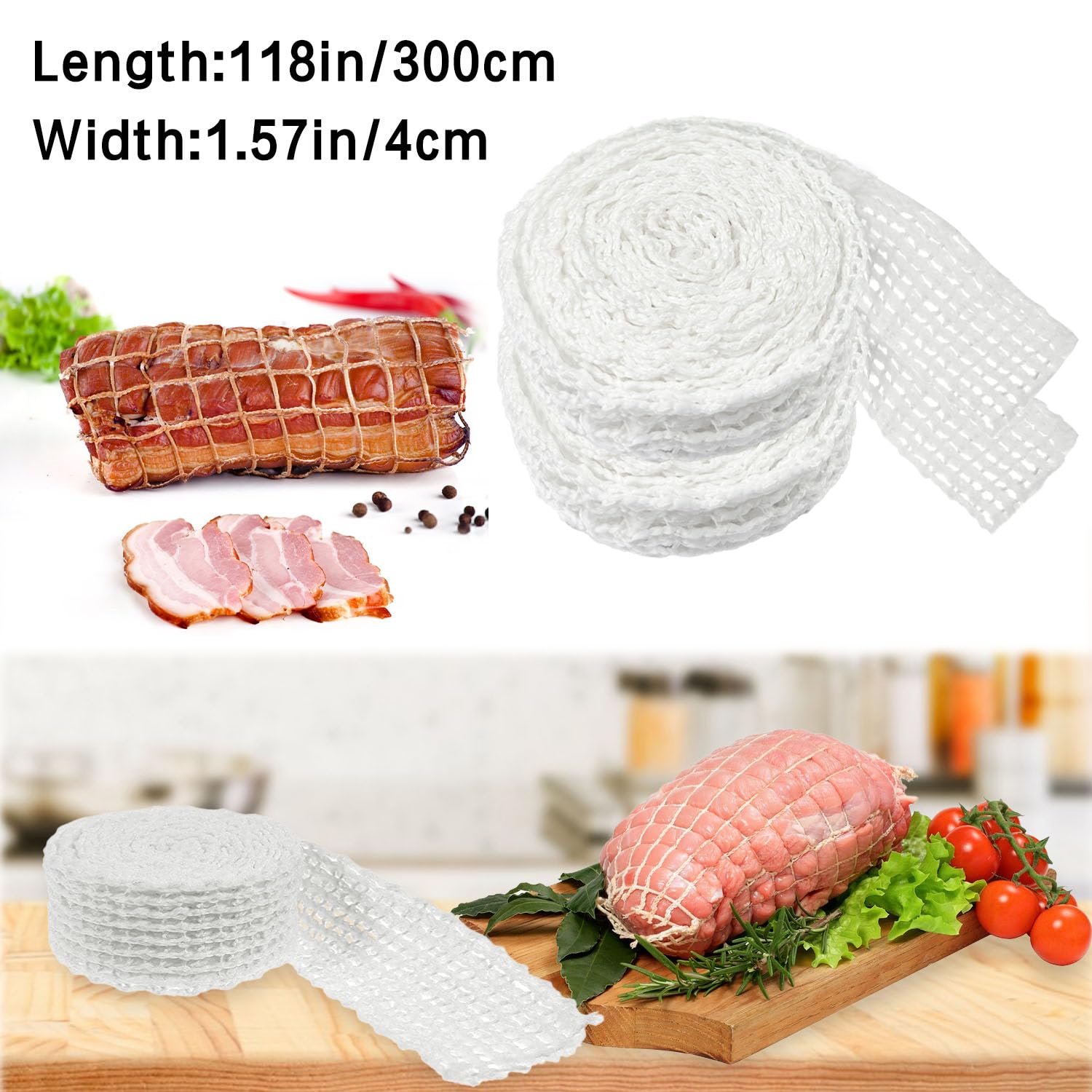 Rete Per Arrosto Elastica 5m X 9cm - Rete In Cotone Per Carne, Salumi E Affumicati - Foto 8