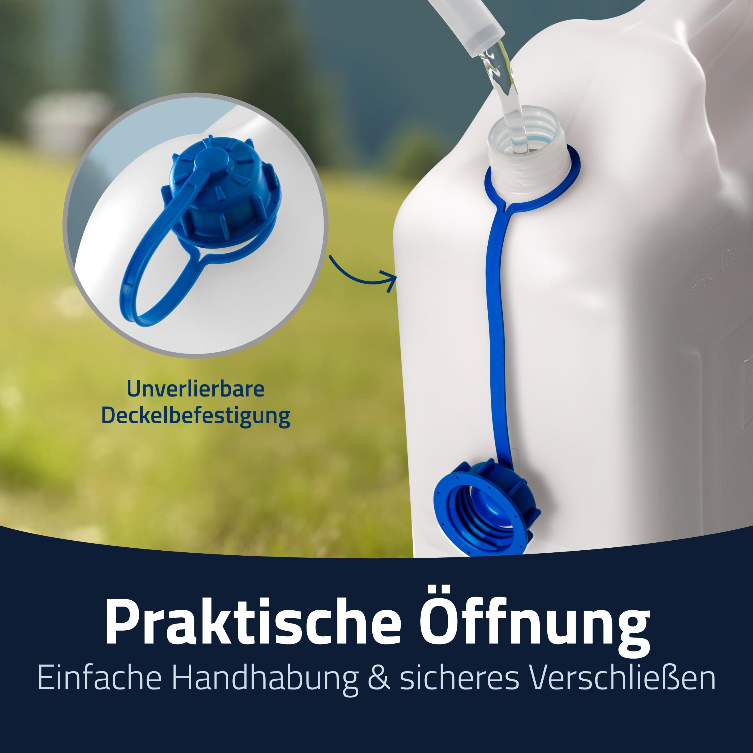 hünersdorff 817500 Wasserkanister ECO mit festmontiertem Ablasshahn / Wasserauslauf, 12 L (mit Hahn), Weiß