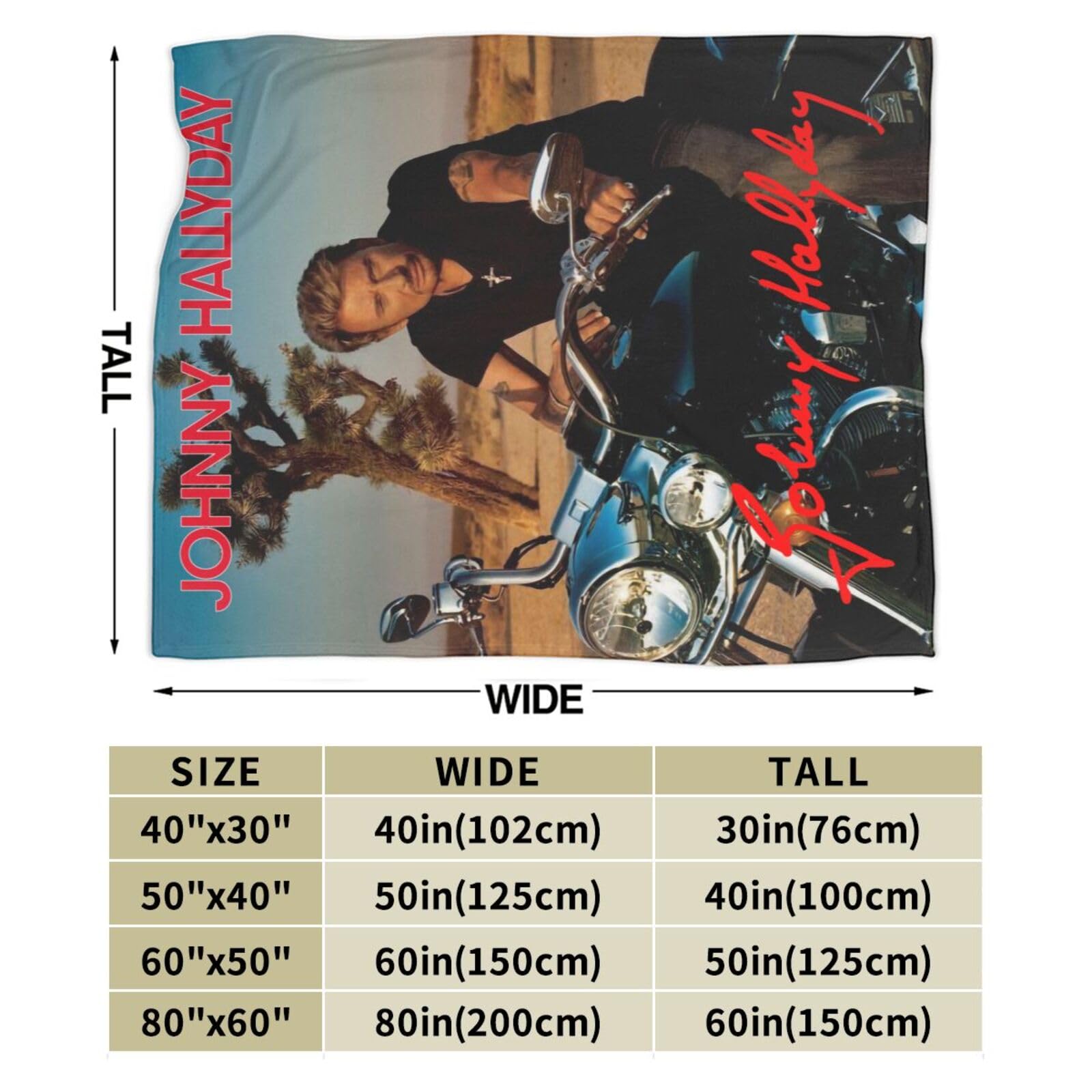 Johnny Leo Smet Hallyday Couverture Ultra Douce En Flanelle Micro