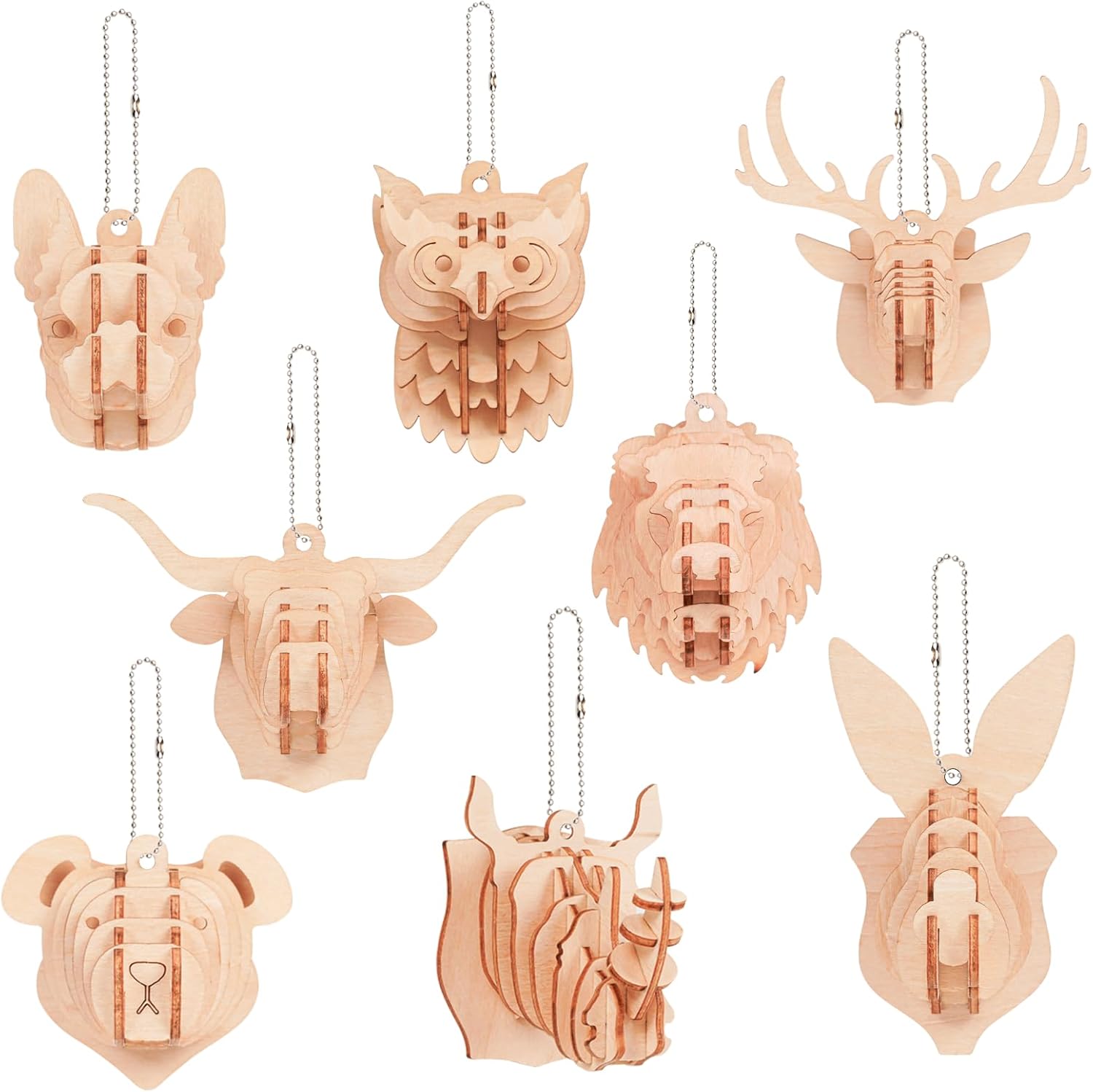 ELX 3D Wooden Animal Puzzles for Kids 6+, 4 Piece Set Animal Models, Wood Building Craft Kits Stem Toys peresents for Kids and Adults