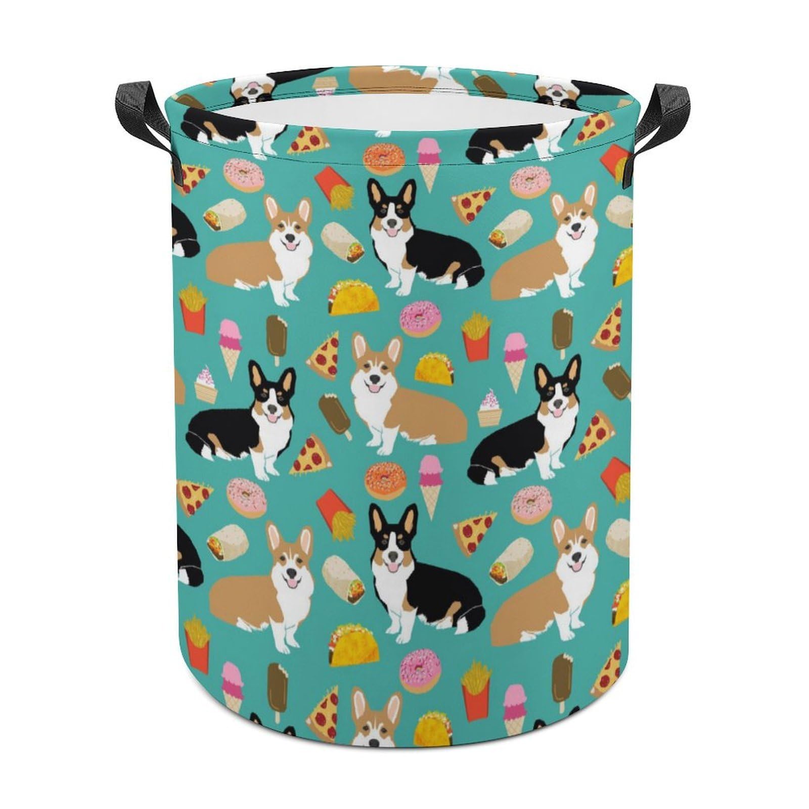 MHYRAC Laundry Hamper, Cute Corgi Laundry Basket, Washing Basket with Handle